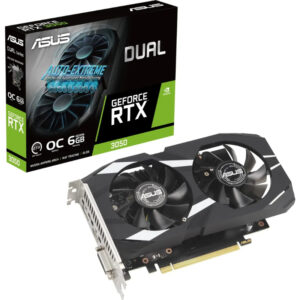 Carte graphique Asus Dual GeForce RTX 3050 OC Edition, 6 Go GDDR6, PCI-Ex 4.0, refroidissement actif