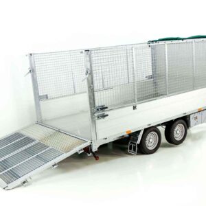 Benne basculante arrière Twintrailer TT35-35 3,5 t | 192 x 352 x 140 cm | Filet | Tandem