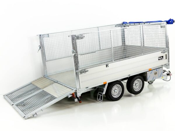 Remorque double à benne basculante arrière TT 30-30 3,0 t | 183 x 309 x 40/120 cm | Tandem | Filet