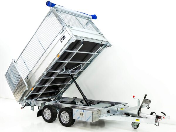Remorque double à benne basculante arrière TT 30-30 3,0 t | 183 x 309 x 40/120 cm | Tandem | Filet