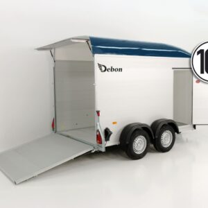 Remorque cargo Debon 163 x 300 cm H:200 cm 2,0 t | Alu | Polybug | Porte | Bleu