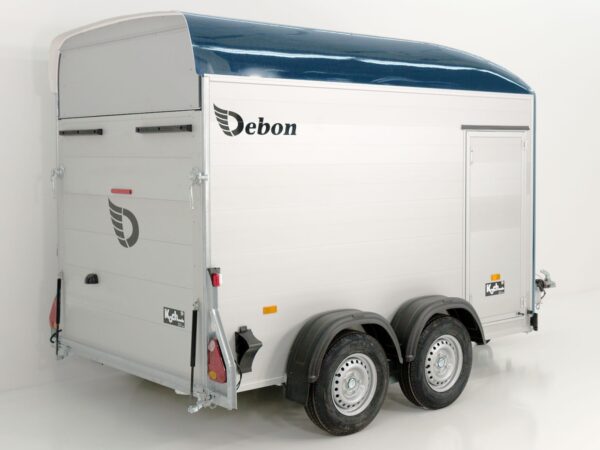 Remorque cargo Debon 163 x 300 cm H:200 cm 2,0 t | Alu | Polybug | Porte | Bleu