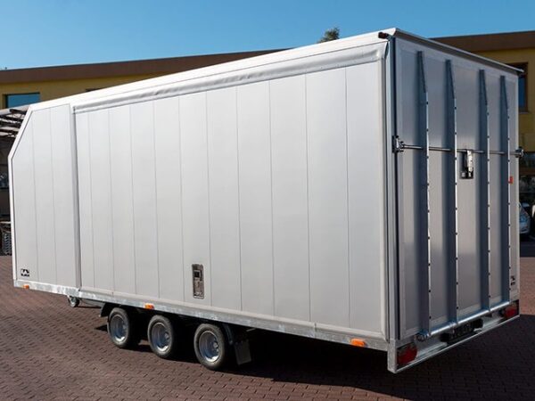 Remorque cargo Vezeko Race Master 230 x 550 cm H 210 cm 3,5 t | Treuil électrique | Argent