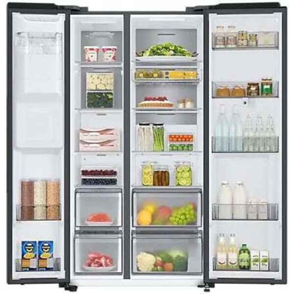 Réfrigérateur combiné côte à côte Samsung RS6HA8891B1, 91,2 cm de large, 614 L, NoFrost, raccordement d'eau permanent